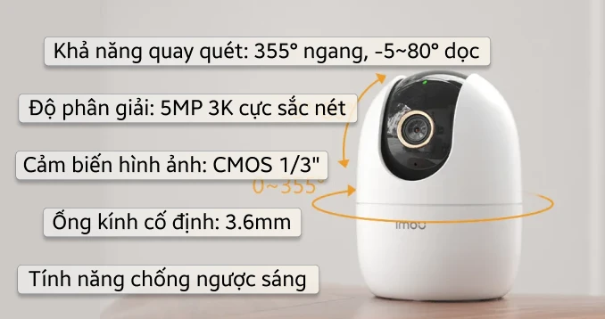 Camera IP 360 độ 5MP IMOU IPC-A52P - Ảnh 4