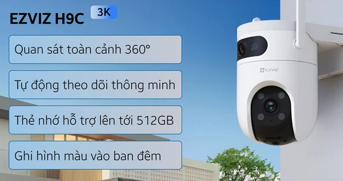 Camera IP ngoài trời 360 độ 10MP Ezviz H9C - Ảnh 4
