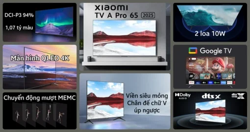 Tivi Xiaomi A Pro 4K 65 inch QLED 2025 - Ảnh 4